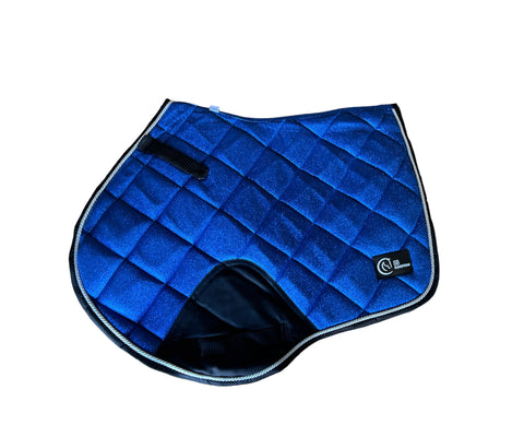 Royal Blue Glitter jump saddle pad