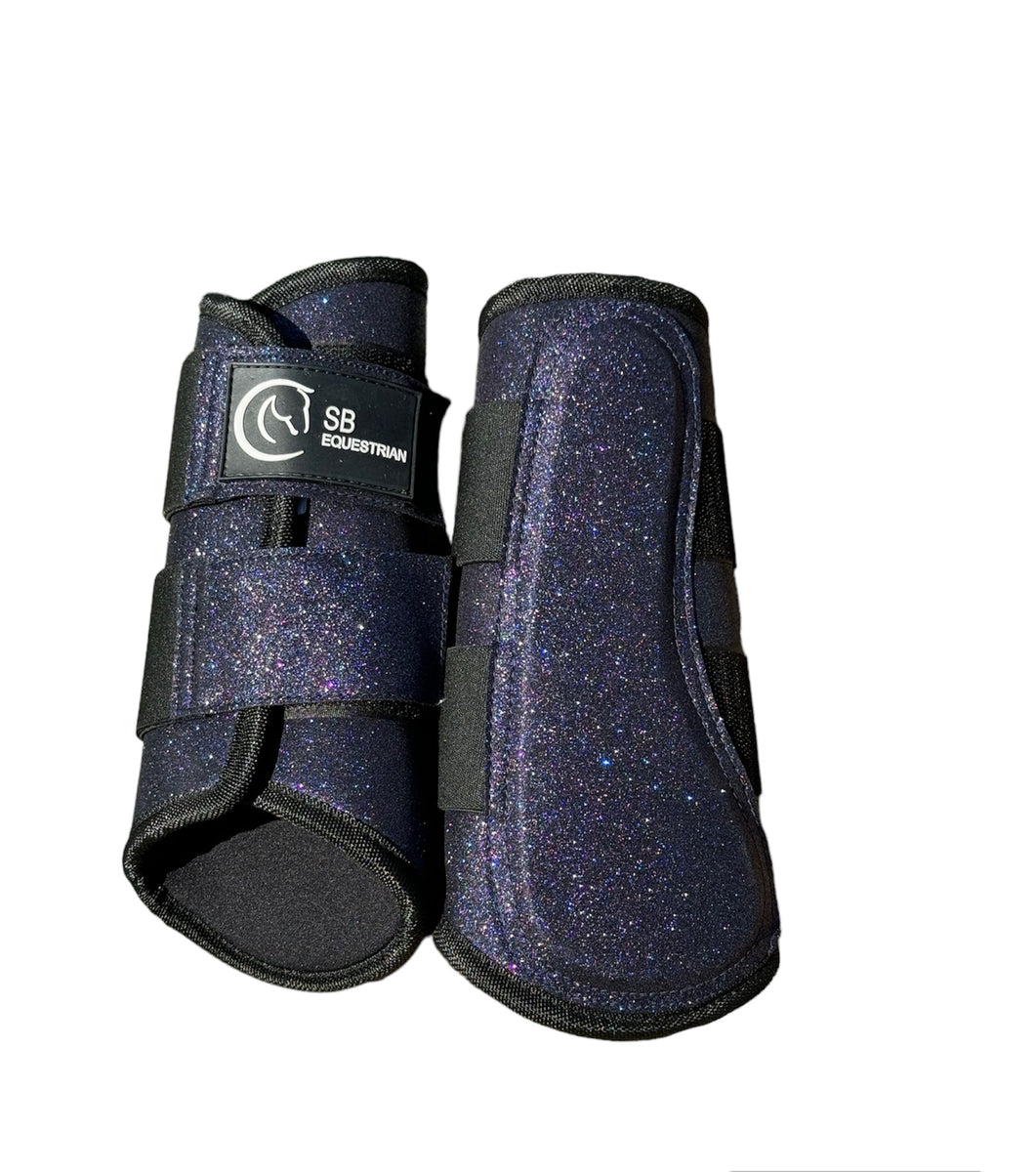 Navy Glitter Brushing Boots S B Equestrian