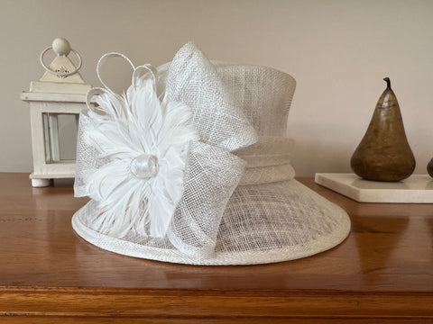 White Sinamay Hat