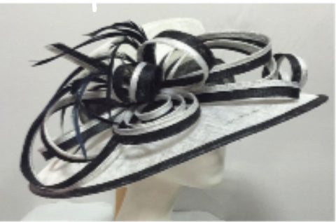 Black and White Sinamay Hat