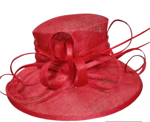 Red Sinamay Hat