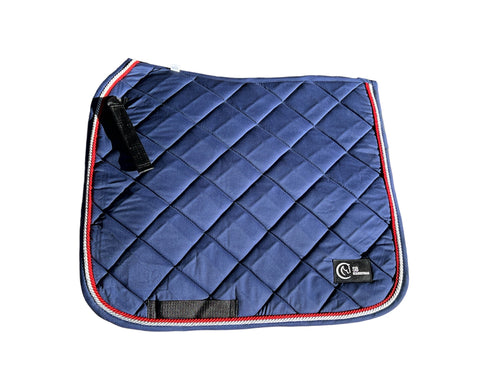 Navy and Red Dressage saddle pad