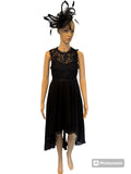 Black lace sleeveless chiffon dress