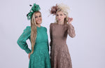 Brown Lace long sleeved dress