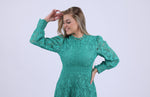 Green Lace long sleeved dress