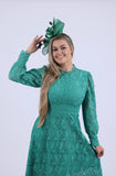 Green Lace long sleeved dress