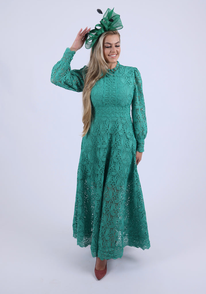 green lace dress australia Hollis Light Green Lace Back Maxi Dress