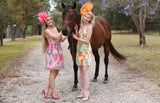 Orange floral print dress