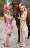 Orange floral print dress