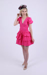 Hot Pink Puff sleeve mini dress