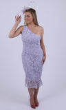 One shoulder lace dress Lilac