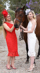 One shoulder lace dress Red