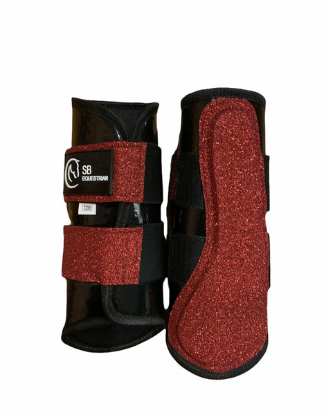 Red Glitter Brushing Boots S B Equestrian