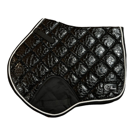 Black Croc jump saddle pad