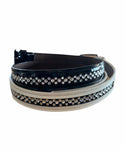 Black or White leather Crystal Riding belt