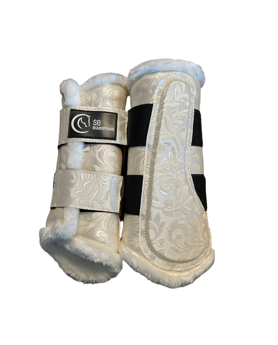 White Pattern Brushing Boots – S B Equestrian