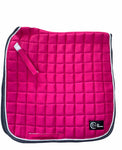 Hot pink and grey cotton dressage saddle pad