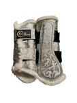 Silver Pattern Brushing Boots